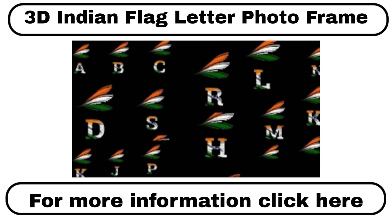 3D Indian Flag Letter Photo Frame
